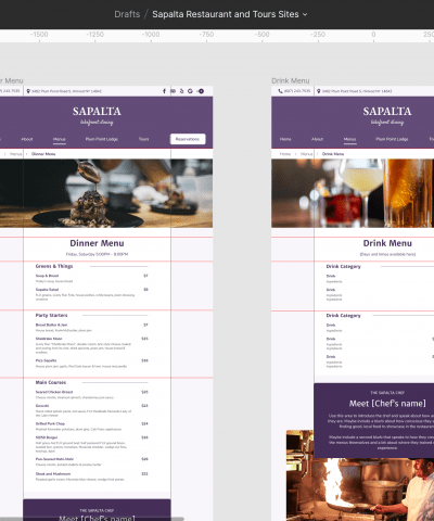 restaurant site design